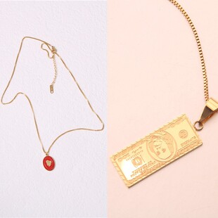 2021 100 Dollar Bill Gold Pendant ������ 18k�� Ů���^��