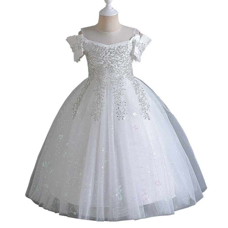 Small princess costume, flower girl dress, children's piano performance costume, evening dress, tulle, western style