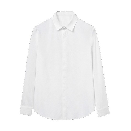 Black Shirt for Men, Long Sleeve, High-End, Cool, Trendy, Spring and Autumn, Light Mature Style, Casual Top, DK Crepe Feel, Inner Shirt