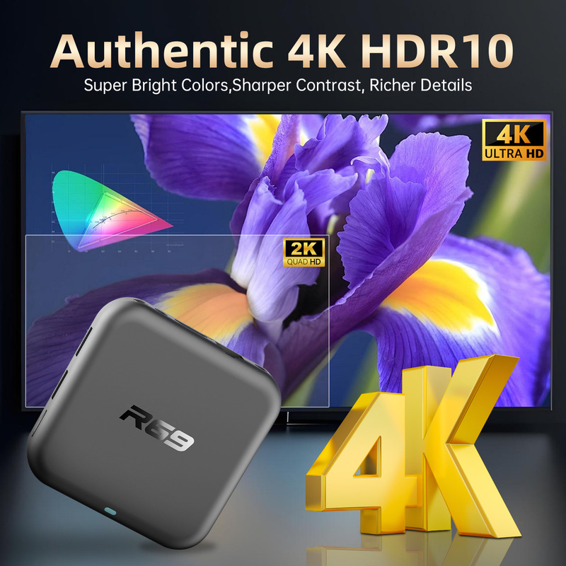外贸电视盒子R69 RK3518安卓14机顶盒4K高清解码WiFi6新款tv box|undefined