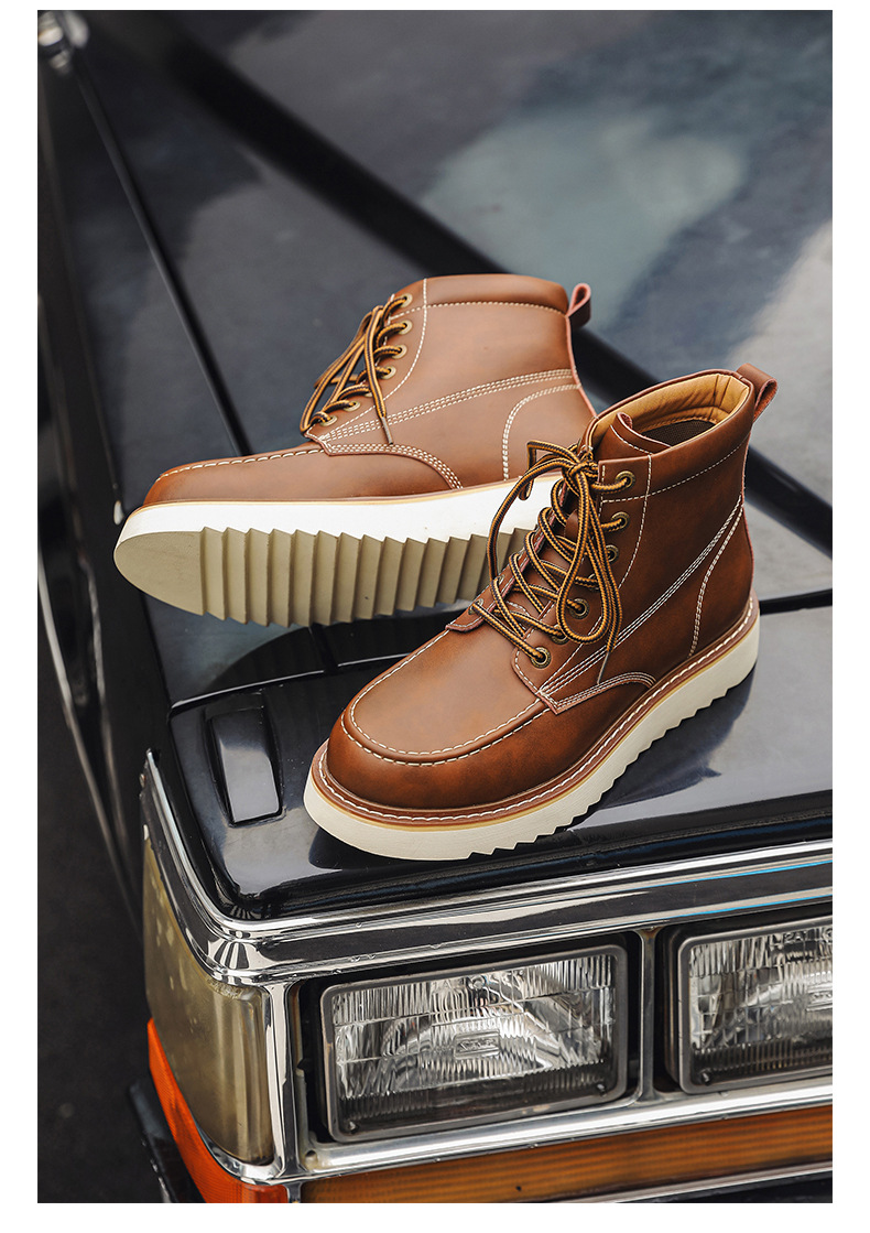 Martin – bottes montantes de moto pour hommes, tendance, décontractées, en velours, polyvalentes, combinaison de travail, 2024 coton, hiver 9055_voghion.com