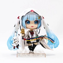 二次元美少女 Q版 粘土人 初音 2018 雪初音 丹顶鹤巫女 盒装手办