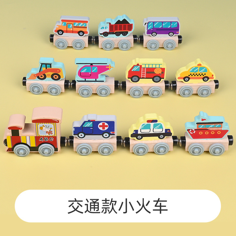 Tren magnético CPC CE, juguetes educativos de madera para bebés, bloques de construcción de dinosaurios, coche de ensamblaje, juguetes educativos para niños