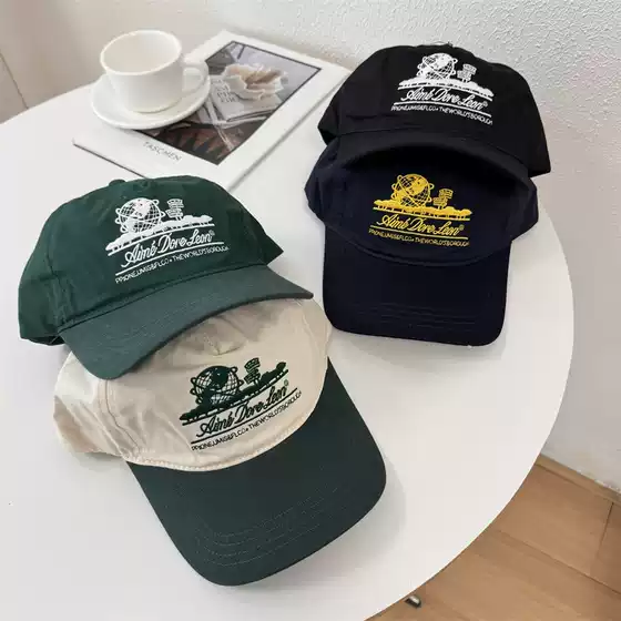 American Retro Baseball Cap Women's Soft Top Embroidered Letter Cap Men's Adjustable Couple's Wide Brim Big Head Cap