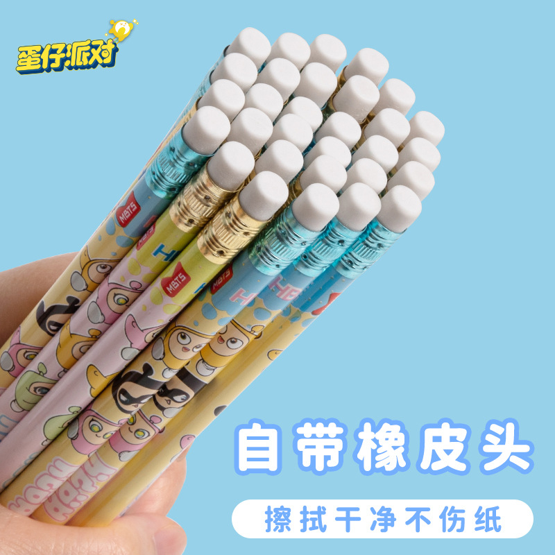 30 lápiz de huevo auténtico partido agujero de lápiz HB conjunto de lápiz de barril de dibujos animados para estudiantes de primaria