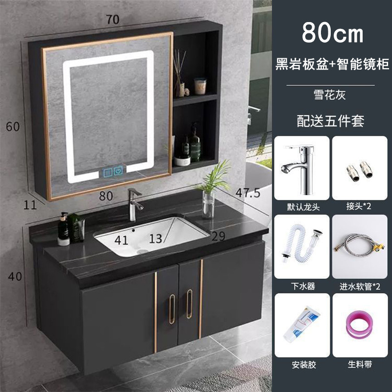 Espacio aluminio tocador tocador tocador tocador armario integrado tabla de roca encimera lavabo lavabo mueble de baño mueble de baño