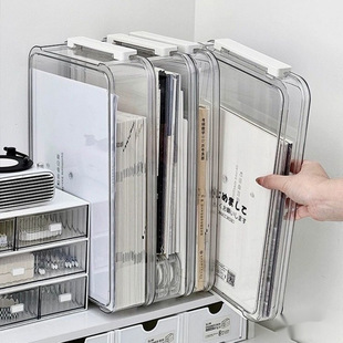 Household Registration Book Junior High School Graduation Desktop Test Paper File Box 4 File Storage Box Organizer Box Transparent Plastic Without Specifications