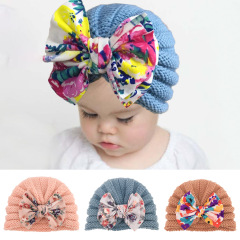 秋冬保暖針織帽 兒童打結帽 歐美寶寶蝴蝶結帽子嬰幼兒無骨胎帽