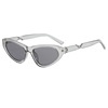 Sunglasses with pigtail hip-hop style, glasses solar-powered, suitable for import, cat's eye, wholesale