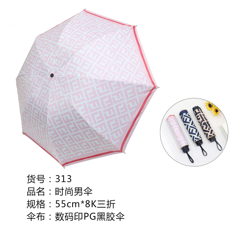 Factory direct umbrella folding umbrella sun umbrella pure hand-sewn fashion Men's umbrella black rubber sunshade umbrella