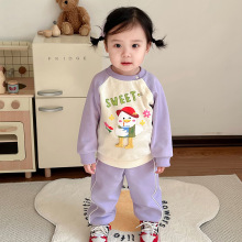 童装春季儿童服装小鸭子儿童套装女童春装两件套韩版儿童服装春秋