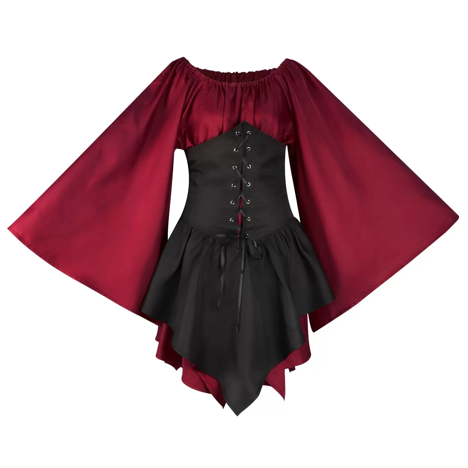 欧美万圣节演出服中世纪文艺复兴连衣裙舞台服高腰拼接连衣裙跨境