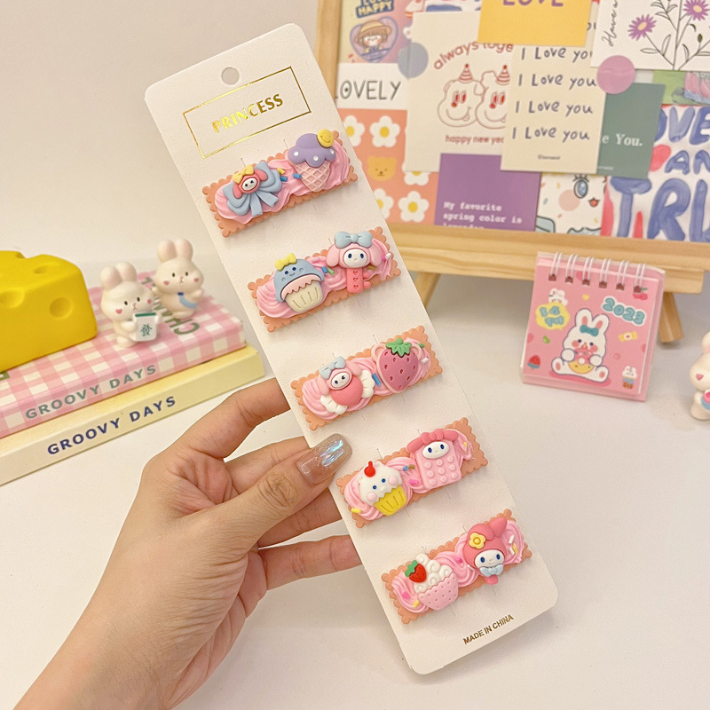 儿童手工自制奶油胶diy发饰材料发夹马卡龙色发卡树脂配件套装详情7