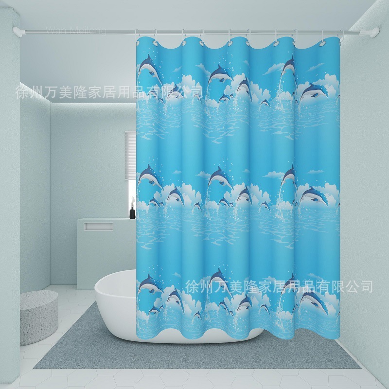バスカーテン現物カラー3d PEVA防水防かび厚手浴室トイレ入浴遮断カーテンクロスボーダー|undefined