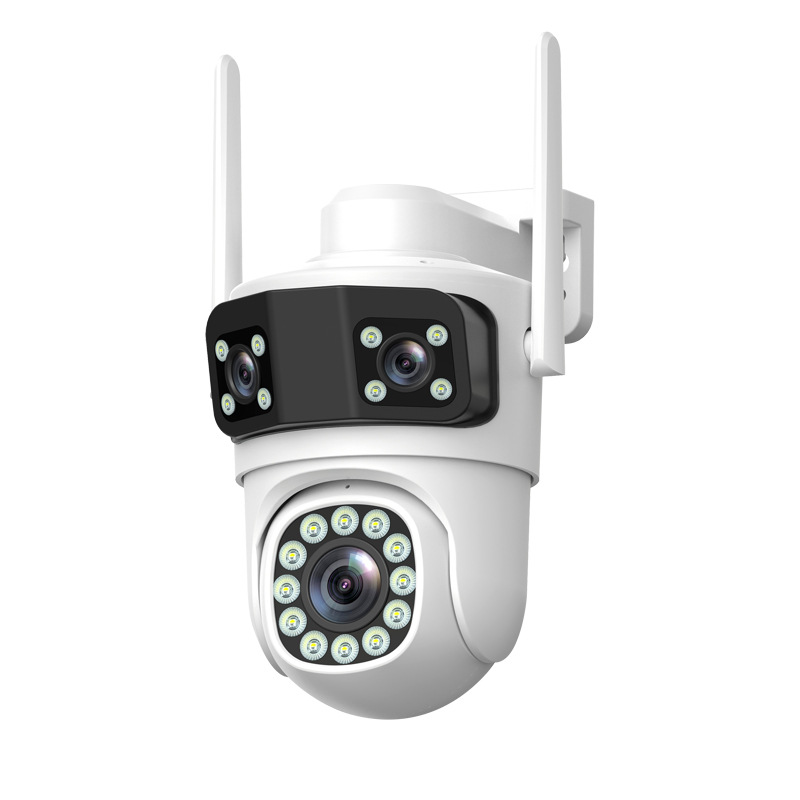 Cámara de Vigilancia PTZ de Tres Lentes de Plástico ABS Visión Nocturna a Color para Exteriores image 6