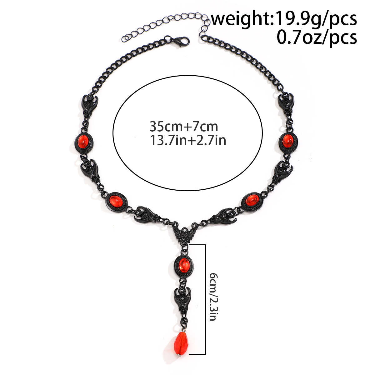 23g Weight Gothic Hip-Hop Dark Style Geometric Alloy Plastic Chain-free Pendant Necklaces Wholesale