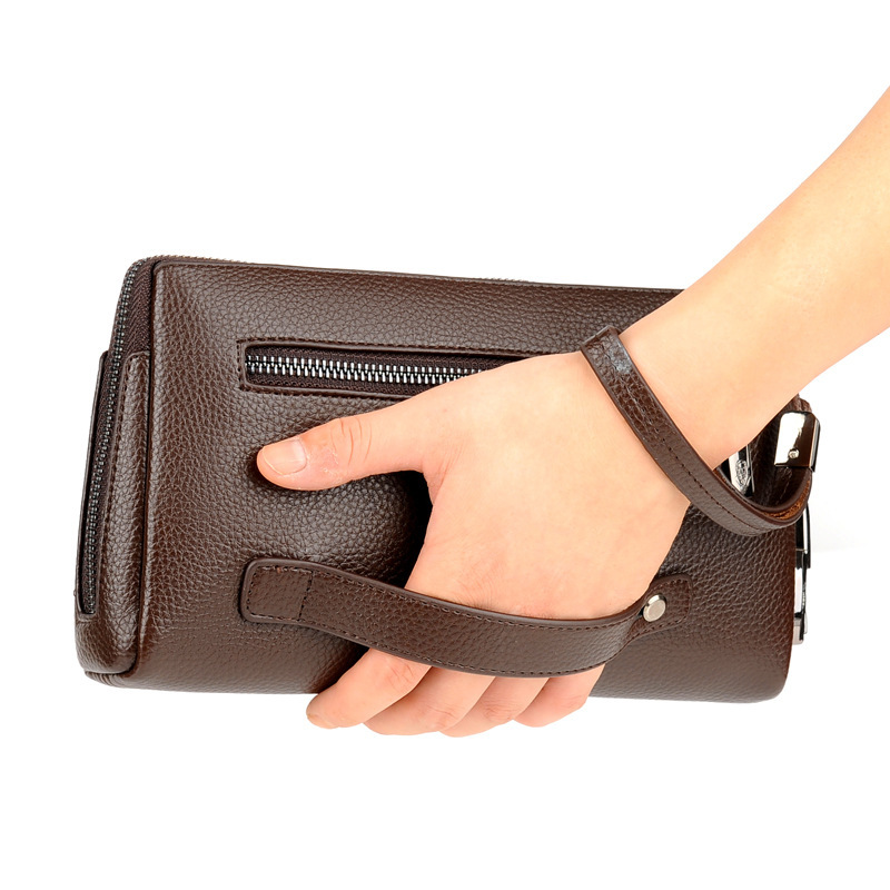 Portafoglio da uomo capiente da portare sotto l'ascella, con chiusura a combinazione, ideale per viaggi di lavoro._voghion.com
