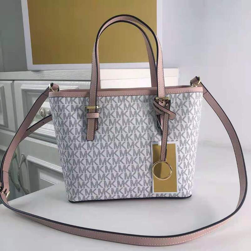 2021 New Mk Women's Bag Tote Bag Small Shopping Bag Cross Pattern Cowhide Handheld Shoulder Bag Handbag