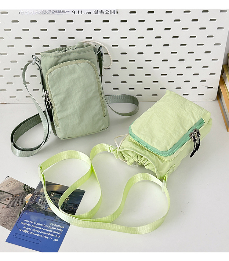 New solid-color student cycling casual women's bag, lightweight outdoor mobile phone bag and accessory bag undefined