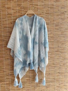 Vintage Ethnic Vacation Style Knitted Tassel Cardigan Women's Thin Spring and Autumn Small Shawl with Skirt Lace Blouse