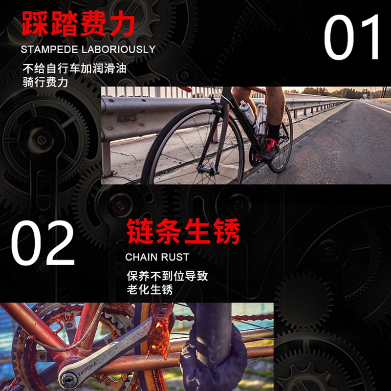 适用自行车湿性干性润滑油公路车赛车级链条油蜡性不沾灰清洁