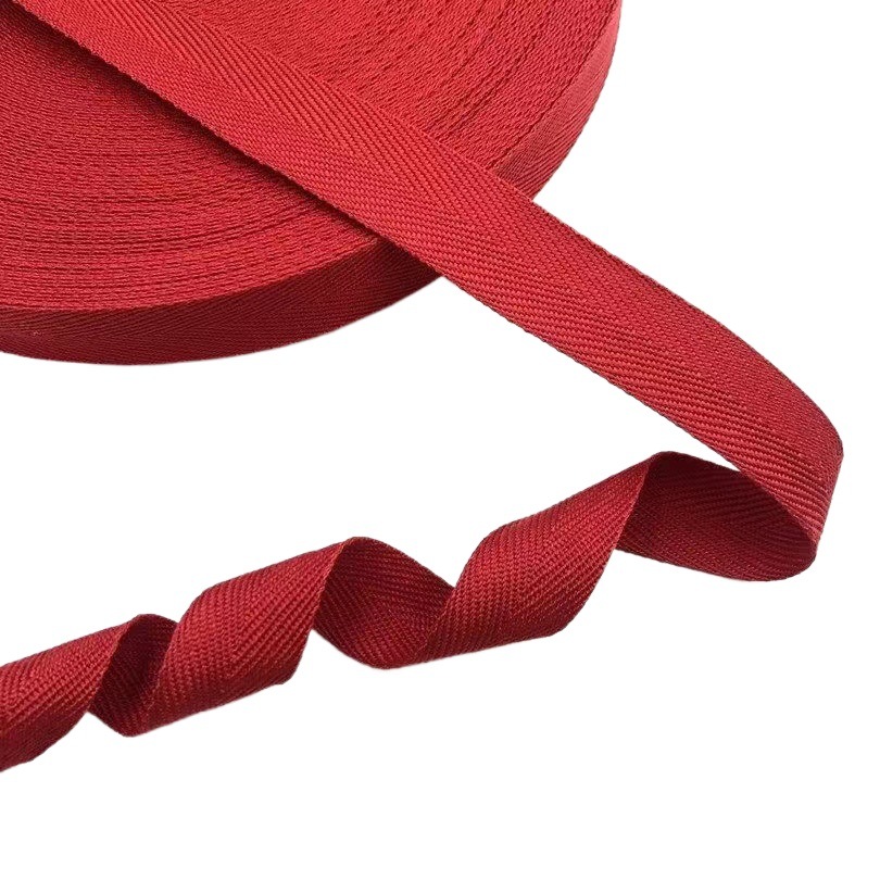Fábrica al por mayor 2,2 cm color cinta borde banda poliéster algodón espiga borde tira sarga material auxiliar cinturón poliéster algodón cinta