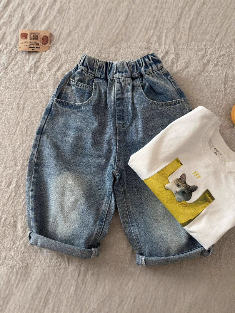 Children's spring jeans for boys, trousers