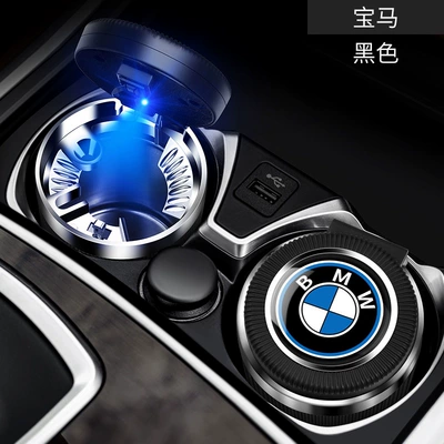 Multi-Functional Automatic Male Car: Car ashtray - bmw-black-one-touch-lidstainless-steel-liner