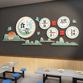 批发食堂文化墙面贴纸员工餐厅背景挂画珍惜节约粮食宣传标语