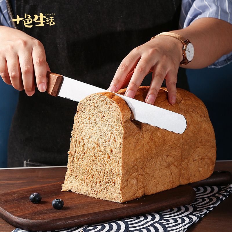 Stainless steel Bread knife Cake toast section Stratified Dedicated Serrated knife Saw blade baking tool household Dregs