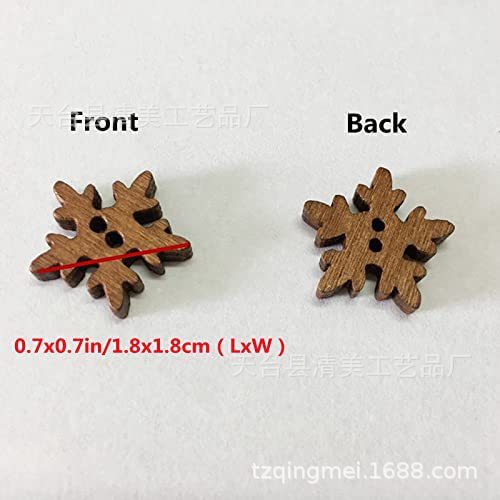 Copo de nieve marrón botón 18mm suministros de Navidad copo de nieve botón Navidad copo de nieve