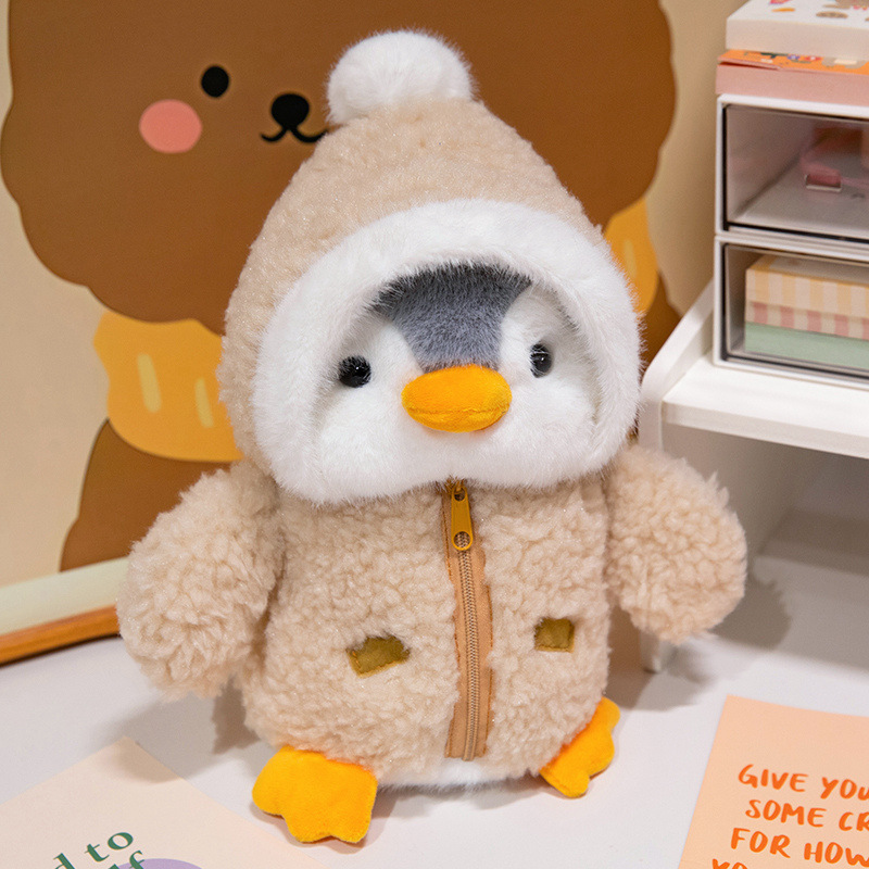 かわいい女装ペンギン人形が小さなペンギンに変身インターネット有名人ぬいぐるみ雪だるまペンギン冬服人形卸売女性|undefined