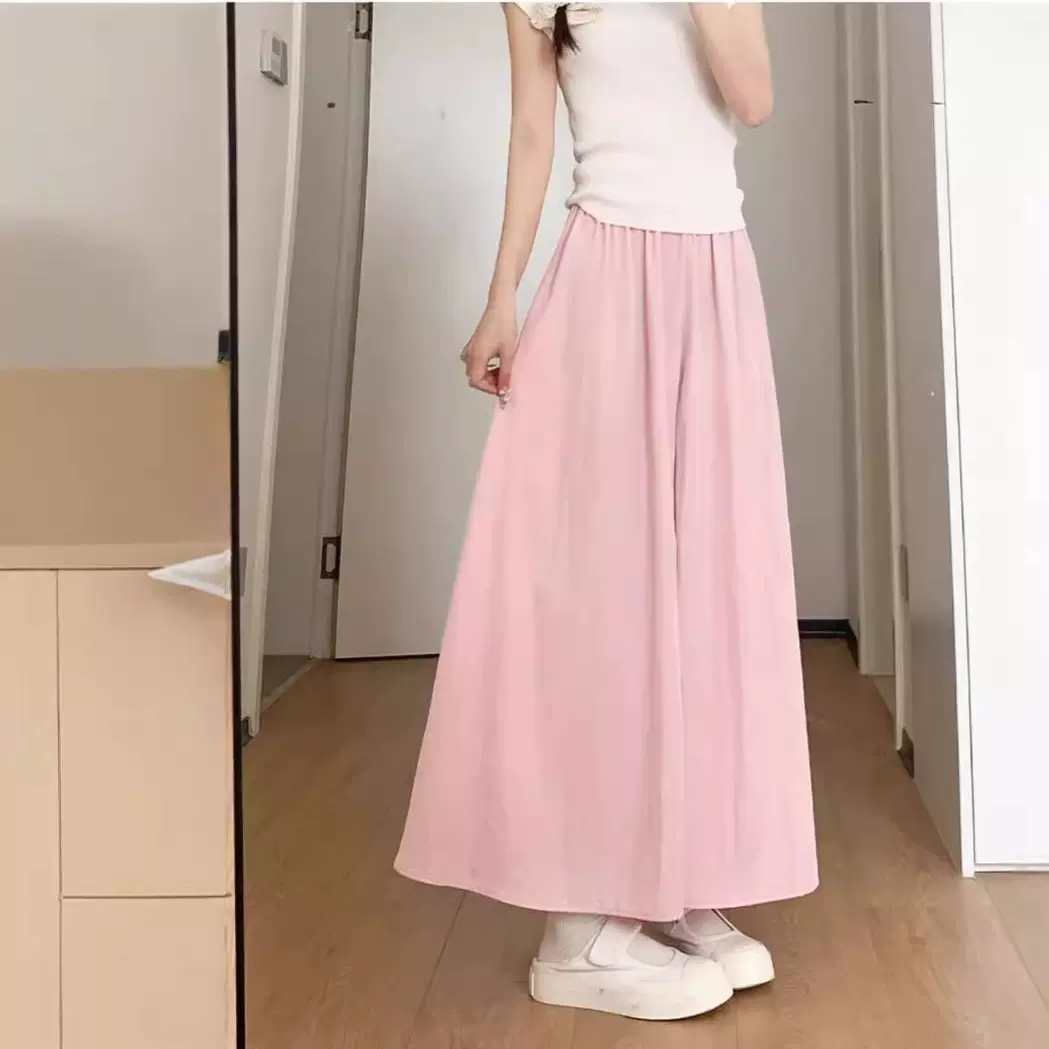 新款夏季带口袋山本裤慵懒风小个子垂感高腰显瘦休闲九分阔腿裤