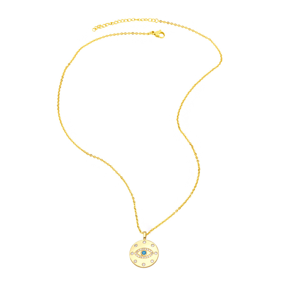 Fashion Copper Eyes Necklace Daily Zircon Copper Necklaces