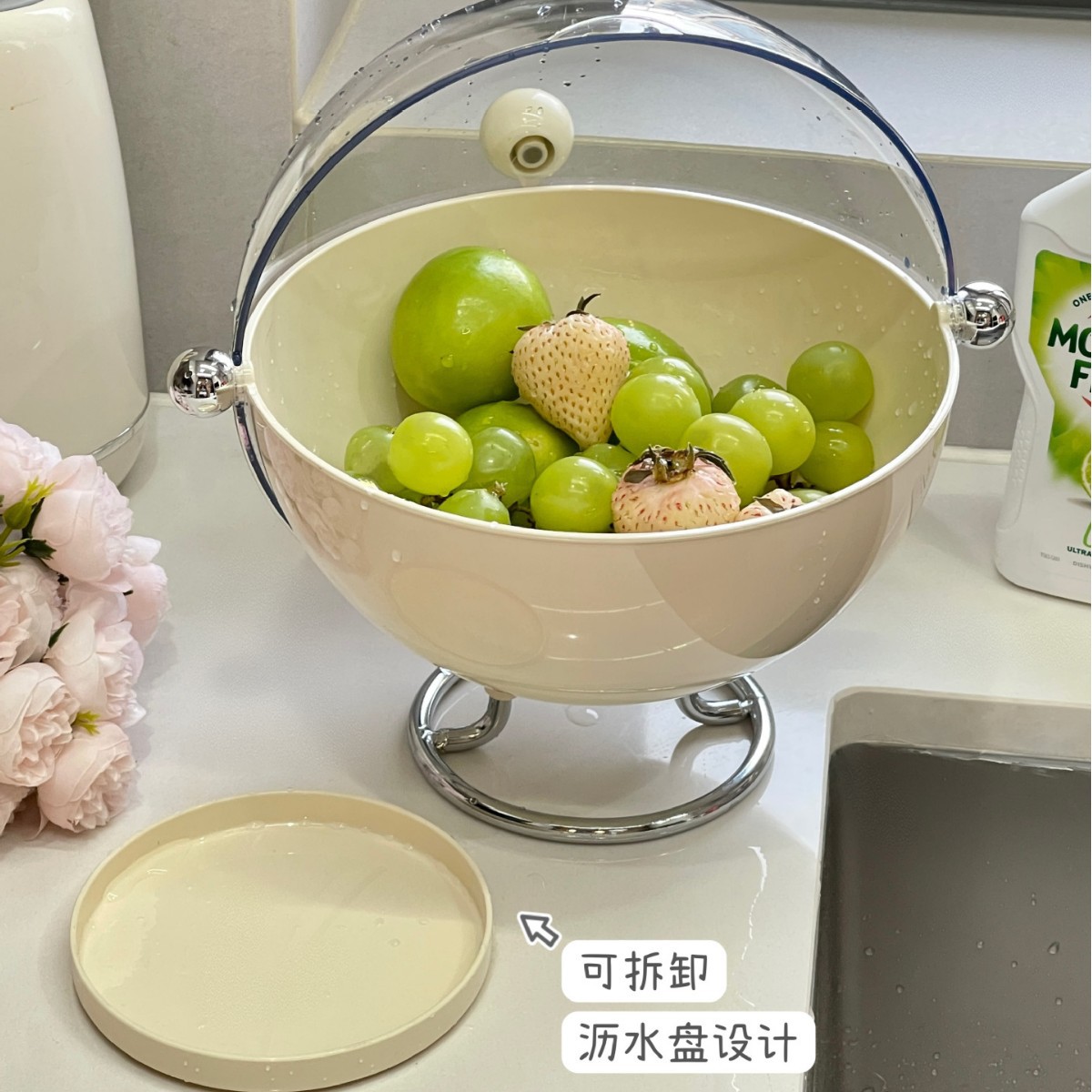 Plato de frutas abatible, mesa de centro de la sala de estar del hogar, nuevo plato de frutas de escurrir creativo, plato de dulces, plato de bocadillos de recepción