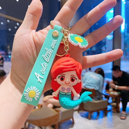 Creative Elsa Pendant Student Keychain Cartoon Mermaid Keychain Personalized Castle Snow White Keychain