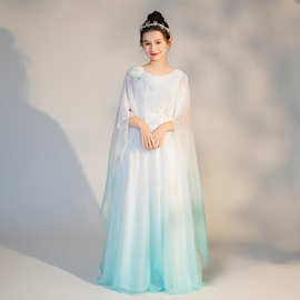 儿童古筝服2026新款雪纺飘逸仙气质渐变公主礼服裙女童民乐演出服