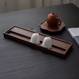 Black Walnut Tea Cup Holder Storage Rack, Drainage Tea Set Rosewood Storage Rack, Kung Fu Tea Ceremony Accessories, New Chinese-Style Tea Rack
