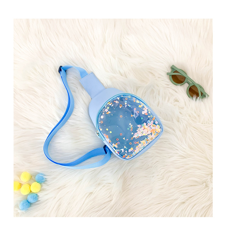 Pvc Candy Color Plastic Transparent Children's Chest Bag Crossbody Small Bag Shoulder Bag display picture 5