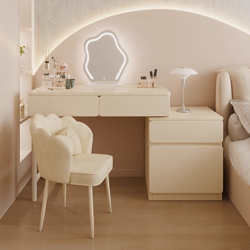 Cream Style Dressing Table Bedside Table Integrated Table Bedroom Simple Modern Dressing Table Girls Master Bedroom Dressing Cabinet
