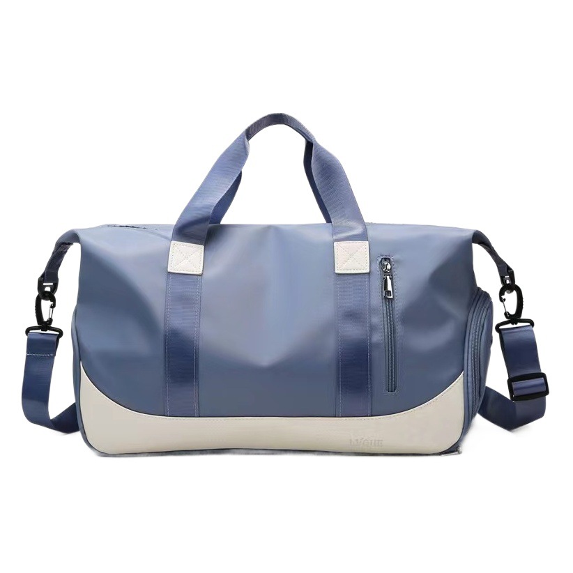 Fitness Bag with Logo Printed on It, Cross-Border Wet and Dry Separation Swimming Bag, Independent Shoe Compartment, Large Capacity Travel Bag, Portable Yoga Bag