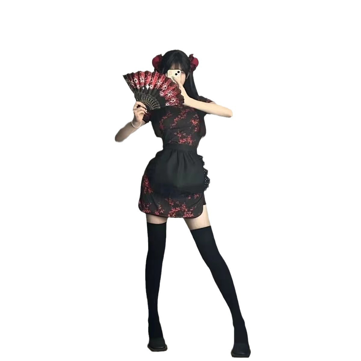 Gran tamaño sexy china cheongsam lencería sexy puro deseo mucama vestido japonés retro falda corta uniforme estilo nacional sexy