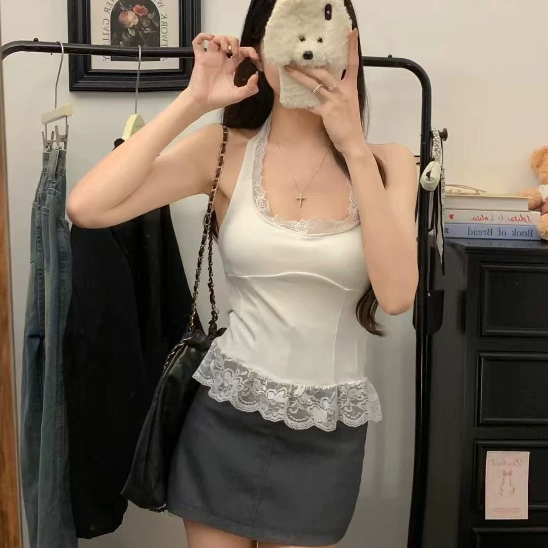 793 # кружевная шея с подтяжками нагрудный жилет носить снаружи