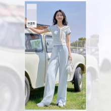 【莱赛尔*天丝*亚麻】夏日松紧高腰抽绳纯色百搭休闲显瘦阔腿裤女