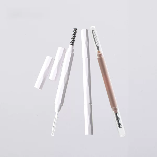 Factory direct Luomei double diamond nylon brush with protective cover stainless steel comb eyelash comb eyebrow brush