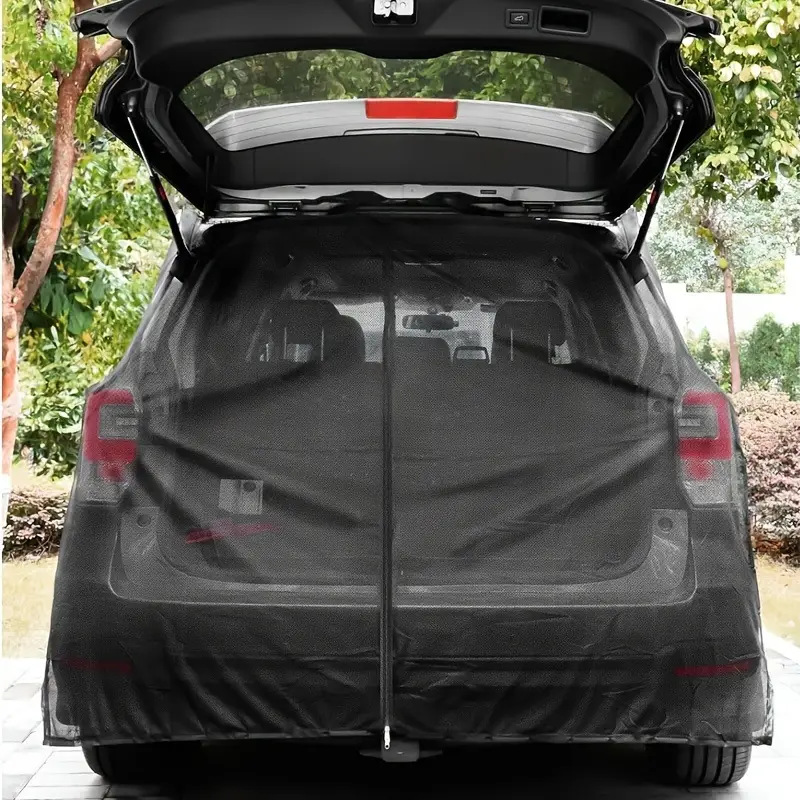 Car Suv Rear Anti-Mosquito Net Rear Magnetic Mosquito Net Car Camping Style Breathable Mosquito Net Self-Driving Travel Equipment