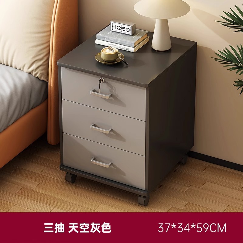 Tabernita de cabecera con cerradura móvil armario de almacenamiento del dormitorio doméstico armario de almacenamiento simple y moderno pequeño armario de cabecera