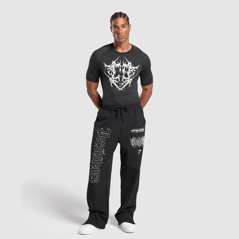 Gymshark Men's Sports Pants Jogger Gym Muscle Bodybuilding Sports Casual Pants Cotton Printed Trousers