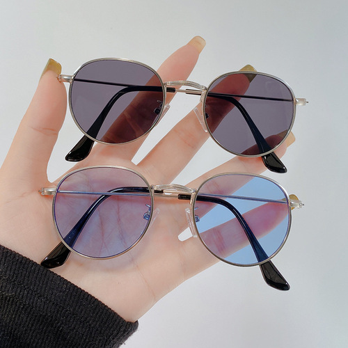 2024 New Fashionable Metal Frame Children's Sunglasses Korean Style Personalized Anti-UV Baby Sunglasses for Boys and Girls
