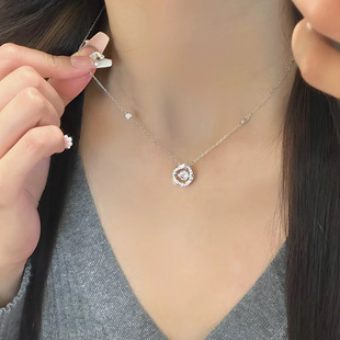 S925 Silver Three-Second Heartbeat Necklace Mobius Ring Clavicle Chain for Women to Give to Girlfriend, Girl, Best Friend Birthday Gift